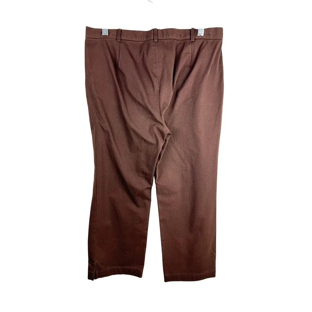 Lafayette‎ 148 New York Brown Cotton Stretch Cropped Straight Leg Pants Size 6